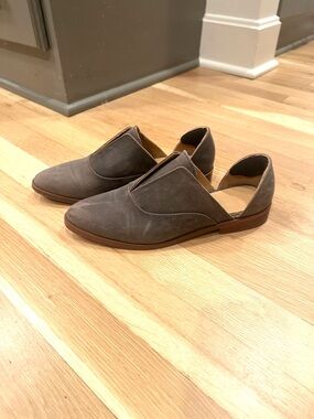 Nisolo Taupe Suede D'Orsay Slip-On Loafers